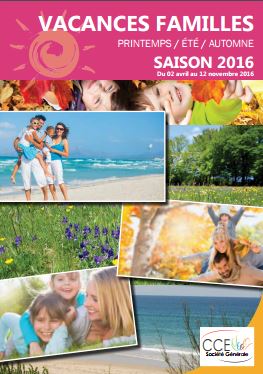Vacances d'été 2016, le catalogue CCE est paru