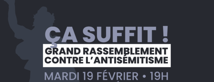 La CFDT s’associe aux rassemblements du 19 février contre l’antisémitisme